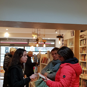Coralie, Amandine, AED et Celia Penfornis de l'association Livre et Lecture en Bretagne